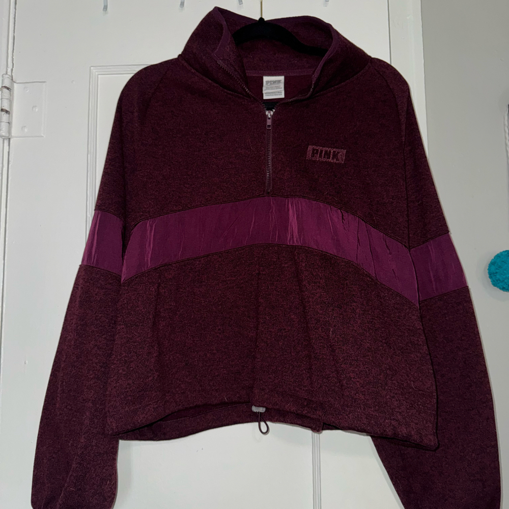 VS PINK cropped quarter zip